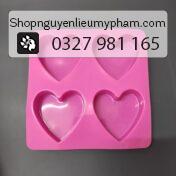 Khuôn Xà Phòng Tim 4 lỗ